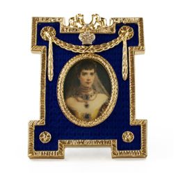 Blue Enameled Faberge Inspired Picture Frame