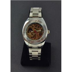 Men's Steel Skeleton Army Watch