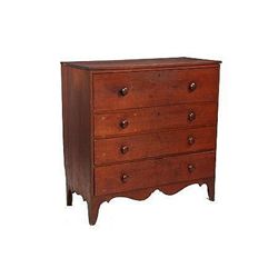CHEST OF DRAWERS - Ca 1790, country Hepplewhite ch