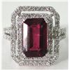 Image 1 : Lady's 14K White Gold Rubelite Dinner Ring, with a