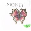 Image 1 : BUTTERFLY BROOCH SIGNED *MONET* BEAUTIFUL COLORS APPROX 1 INCH HIGH!! BROOCH CAME OUT OF SAFE!!