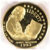 Image 2 : 1993-W MADISON $5.00 GOLD COMMEM. PCGS  PR-69 DCAM