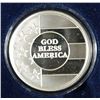 Image 1 : "GOD BLESS AMERICA" ONE OUNCE .999 SILVER ART ROUND IN CAPSULE  WITH GIFT BOX