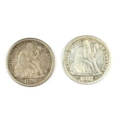 1876-CC VG/FINE & 1877-CC VG/FINE SEATED DIMES
