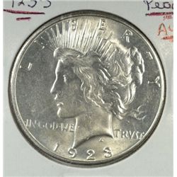 1923-S PEACE DOLLAR AU 58
