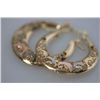 Image 2 : 14K GOLD PLATED TRI-COLOR DOLPHIN HOOP EARRINGS
