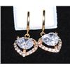 Image 2 : CZ HEART SHAPED GOLD PLATED EARRING