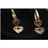 Image 2 : 18K GOLD PLATED HEAR SHAPED DANGLING EARRINGS