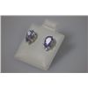 Image 1 : PEAR LAVENDER CZ STUD EARRINGS .925 STERLING SILVER