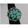 Image 1 : FASHION JEWELRY; SYNTHETIC TURQUOISE COLORED BRASS RING