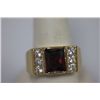 Image 2 : 14K GOLD PLATED CZ AND RED CZ RING