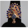 Image 2 : FASHION JEWELRY MULTI-COLORED CZ PEACOCK SHAPED BRASS R