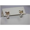 Image 2 : 14K GOLD PLATED BOW AND CZ EARRINGS