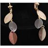 Image 1 : TRI-COLOR DANGLING EARRING 14K GOLD PLATED