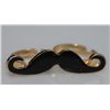 Image 1 : NOVELTY BLACK MUSTACHE SHAPED DUAL FINGER BRASS RING