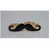 Image 2 : NOVELTY BLACK MUSTACHE SHAPED DUAL FINGER BRASS RING