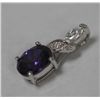 Image 1 : CZ AND PURPLE CZ PENDANT .925 STERLING SILVER