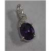 Image 2 : CZ AND PURPLE CZ PENDANT .925 STERLING SILVER