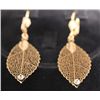 Image 1 : CZ 14K GOLD PLATED TEAR DROP LEAF EARRING