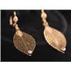 Image 2 : CZ 14K GOLD PLATED TEAR DROP LEAF EARRING