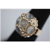 Image 2 : FASHION JEWELRY SYNTHETIC MOON STONE AND CZ BRASS RING