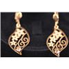 Image 1 : DANGLING EARRINGS AND CZ 14K GOLD PLATED