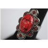 Image 2 : FASHION JEWELRY SYTHETIC RUBY FLOWER SHAPED BRASS RING