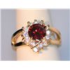 Image 1 : RED CZ AND CZ 14K GOLD PLATED RING