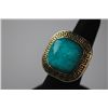 Image 2 : FASHION JEWELRY BRASS RING; SYNTHETIC TURQUOISE STONE