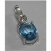 Image 1 : CZ AND BLUE CZ PENDANT .925 STERLING SILVER