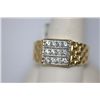 Image 1 : MENS RING CZ 14K GOLD PLATED