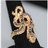 Image 1 : FASHION JEWELRY GREY AND RED CZ SNAKE BRASS RING