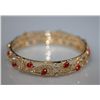 Image 1 : GOLD PLATED AND CZ BANGLE  (RED)