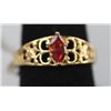 Image 1 : RED CZ 14K GOLD PLATED RING