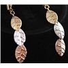Image 1 : TRI-COLOR DANGLING EARRING 14K GOLD PLATED