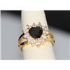Image 2 : BLACK HEART SHAPED CZ 14K GOLD PLATED RING