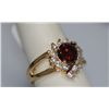 Image 2 : RED CZ AND CZ 14K GOLD PLATED RING