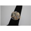 Image 1 : FASHION JEWELRY SYNTHETIC MOON STONE AND CZ BRASS RING