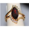 Image 1 : RED CZ AND CZ 14K GOLD PLATED RING