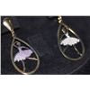 Image 2 : 14K GOLD PLATED HOOP BALLERINA DANGLING EARRINGS