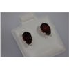 Image 1 : PEAR GARNET CZ STUD EARRINGS .925 STERLING SILVER