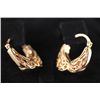 Image 1 : 14K GOLD PLATED INTRICATE DESIGN HOOP EARRING