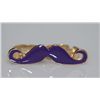 Image 1 : NOVELTY PURPLE MUSTACHE SHAPED DUAL FINGER BRASS RING