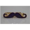 Image 2 : NOVELTY PURPLE MUSTACHE SHAPED DUAL FINGER BRASS RING