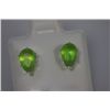 Image 1 : PEAR PERIDOT CZ STUD EARRINGS .925 STERLING SILVER