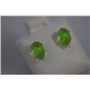 Image 2 : PEAR PERIDOT CZ STUD EARRINGS .925 STERLING SILVER
