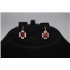 Image 1 : 14K GOLD PLATED RED AND WHITE CZ EARRINGS