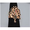 Image 1 : FASHION JEWELRY MULTI-COLORED CZ PEACOCK SHAPED BRASS R