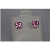 Image 1 : HEART PINK CZ STUD EARRINGS .925 STERLING SILVER