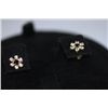 Image 1 : 18K GOLD PLATED FLOWER SHAPED CZ EARRINGS